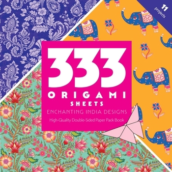 Paperback 333 Origami Sheets Enchanting India Designs: High-Quality Double-Sided Paper Pack Book