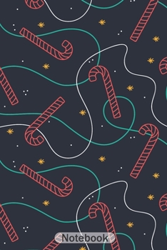 Notebook: Sugar Candy Cane Christmas Pattern journal with 110 lined pages , great christmas gift idea