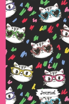 Paperback Journal: Cool Cat with Glasses Diary with Blank Lined Notebook Paper Book