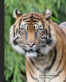 Paperback Dot Grid 8 X 10 Inch Tiger Cover Notebook 120 Pages Book