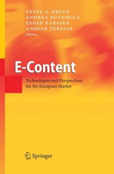 Paperback E-Content: Technologies and Perspectives for the European Market Book
