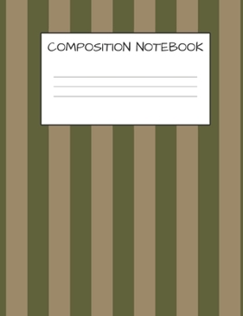 Paperback Composition Book: Stripes Cover for Kids Military Families, Elementary School Wide Ruled 120 Pages Book