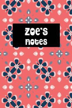 Paperback Zoe's Notes: Coral Personalised College Ruled Notebook Book