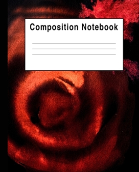Paperback Composition Notebook: Red Watercolor Art Spats Book