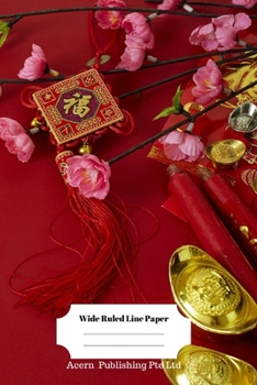 Paperback Chinese New Year Theme Wide Ruled Line Paper Book