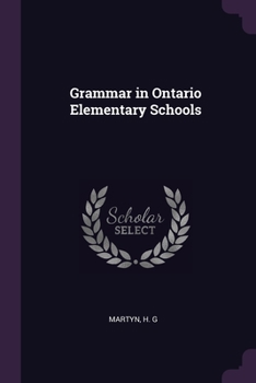 Paperback Grammar in Ontario Elementary Schools Book