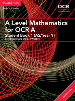 Paperback A Level Mathematics for OCR a Student Book 1 (As/Year 1) with Cambridge Elevate Edition (2 Years) Book
