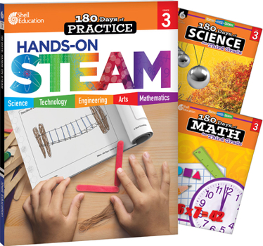 Paperback 180 Days(tm) Steam, Science, & Math Grade 3: 3-Book Set: Practice, Assess, Diagnose Book