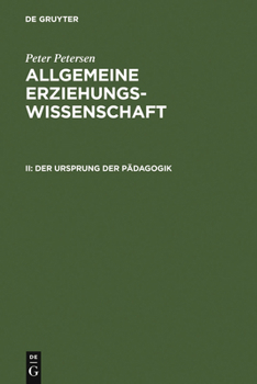 Hardcover Der Ursprung der Pädagogik [German] Book