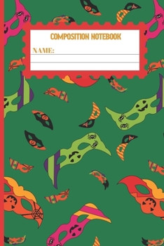 Paperback Composition Notebook: Halloween gifts for women, men, kids, adults and girls: cute Killarney masks college ruled lined paper. Book