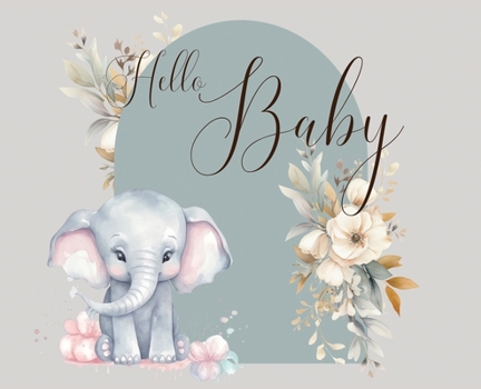 Hello Baby, Baby Shower hardback Guest Book (landscape)