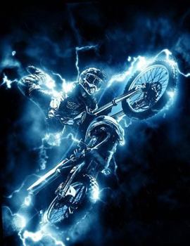 Paperback Motocross Electric Notebook - 5x5 Quad Ruled: 8.5 x 11 - 101 Sheets / 202 Pages Book