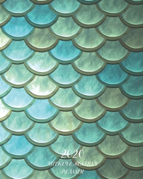Paperback 2020: Weekly and Monthly Planner/Calendar Jan 2020 - Dec 2020 Mermaid Scales Blue and Iridescent Blue Book