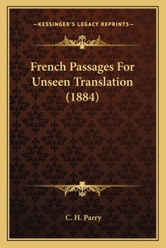 Paperback French Passages For Unseen Translation (1884) Book