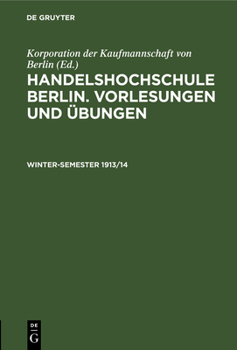 Hardcover Winter-Semester 1913/14 [German] Book