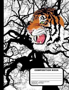 Paperback Wild Tiger Composition Notebook 200 Graph Paper Pages Book