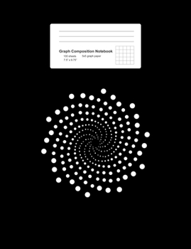 Graph Composition Notebook: Math, Physics, Science Exercise Book - Radial Cicle Shape Abstract Dots Geometric Pattern Gift - Black 5x5 Graph Paper - Back To School Gift For Kids, Teens, Boys, Girls - 