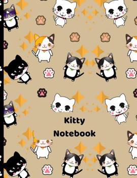 Paperback Kitty Notebook: Cute Kawaii Cat Novelty Gift - College Rule Notebook 8.5 x 11 Book