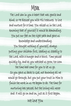 Paperback Mom We Love You Prayer Journal: Mint Green And White Stripe Watercolor 6x9 ACTS Notebook With 120 A.C.T.S. Guided Pages For Praying, Religious Mother Book