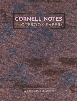 Paperback Cornell Notes Notebook: Dark Brown Watercolor Design - Large Cornell Note Paper Notebook for High School College and University Students Book