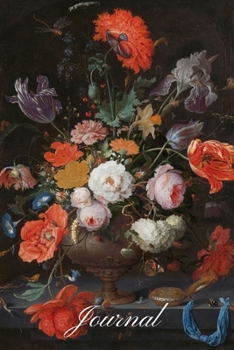 Journal: Vintage art painting Journal of a gorgeous flower bouquet arrangement of Tulips, Peonies, poppies and wildflowers. Journal/Diary/Notebook to ... blank lined cream paper 6 x 9 inches.