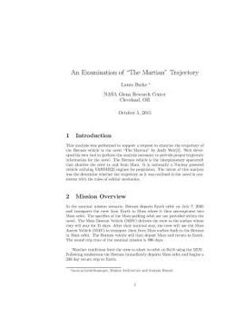 Paperback An Examination of "the Martian" Trajectory Book