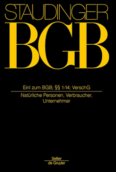 Hardcover Einleitung Zum Bgb; §§ 1-14; Verschg [German] Book