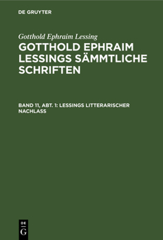 Hardcover Lessings Litterarischer Nachlaß [German] Book