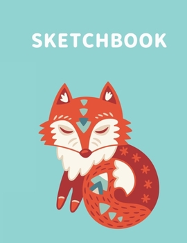 Sketchbook: A Cute Fox Kawaii Sketchbook for Kids: 100 Pages of 8.5" x 11"  Large Blank Paper for Drawing, Doodling Painting or Sketching (Xmas Gift)