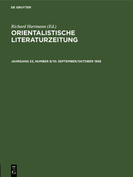 Hardcover September/Oktober 1958 [German] Book