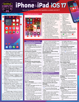 Pamphlet iPhone & iPad IOS 17: A Quickstudy Laminated Reference Guide Book