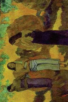 Three Tahitian Women Against a Yellow Background Oil on Canvas by Paul Gauguin