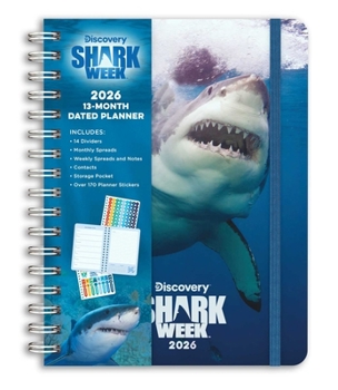 Spiral-bound 2026 Shark Week 13-Month Weekly Planner Book