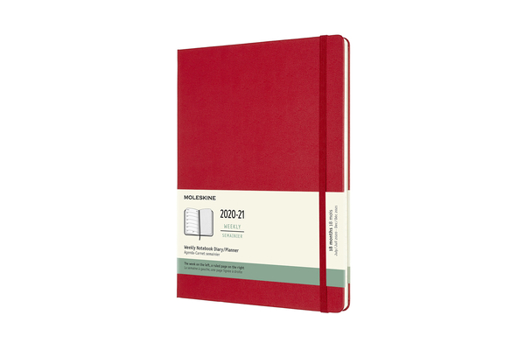 Calendar Moleskine 2020-21 Weekly Planner, 18m, Extra Large, Scarlet Red, Hard Cover (7.5 X 9.75) Book