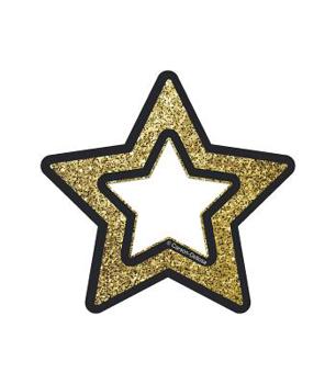 Office Product Sparkle and Shine Gold Glitter Stars Cut-Outs Book