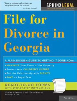 Paperback File for Divorce in Georgia Book