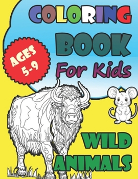 Paperback Coloring book. Wild animals. Ages 5-9 Book