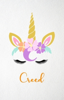 Creed A5 Lined Notebook 110 Pages: Funny Blank Journal For Lovely Magical Unicorn Face Dream Family First Name Middle Last Surname. Unique Student ... Composition Great For Home School Writing
