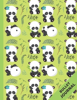 Paperback Pandas Bullet Journal: Panda Bear Gifts: Blank Paperback Dot Grid Paper Notebook for School: 8.5" x 11" Book