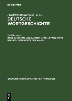 Hardcover Stämme Und Landschaften. Stände Und Berufe - Geschichte Der Namen [German] Book