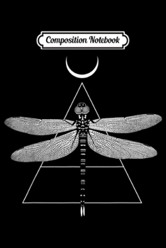 Composition Notebook: Dragonfly Crescent Moon Wicca Air Symbol  Journal/Notebook Blank Lined Ruled 6x9 100 Pages