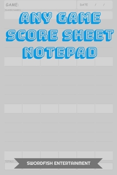 Paperback Any Game Score Sheet Notepad: Blank Score-book For Game Night - 100 Pages Book