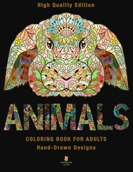 Paperback Animals Coloring Book For Adults: Hand-Drawn Designs Book
