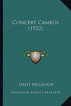 Paperback Concert Cameos (1922) Book