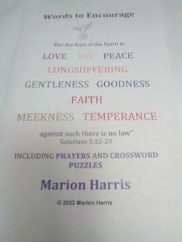 Paperback Words to Encourage Including Prayers and Crossword Puzzles Book