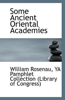 Paperback Some Ancient Oriental Academies Book