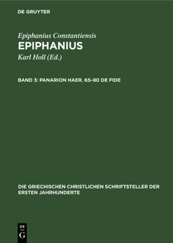 Hardcover Panarion Haer. 65-80 de Fide [German] Book