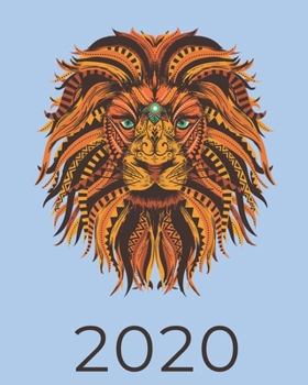 2020 WEEKLY PLANNER: With Mandala Lion design on the cover - Measuring | 8"X10" | January through December 2020 showing entire month at a glance & weekly goals and notes.