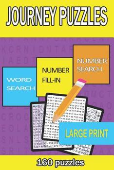 Paperback Word Search, Number Search and Number fill-in puzzles: 160 puzzles [Large Print] Book