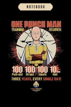 Notebook: One punch man japanese superhero parody workout stickers Notebook|6x9(100 pages)Blank Lined Journal For kids, ramen, anime, manga lovers, ... girls, boys, men, birthday gifts|Anime gifts